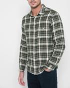 7 For All Mankind Men's Long Sleeve Double Face Plaid Shirt In Slate Grey