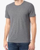 7 For All Mankind Short Sleeve Raw Pocket Crew Tee In Heather Grey