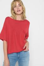 7 For All Mankind Cropped Sweater In Faded Poppy
