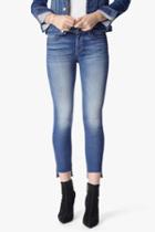 7 For All Mankind The Ankle Skinny With Step Hem In Distressed Authentic Light
