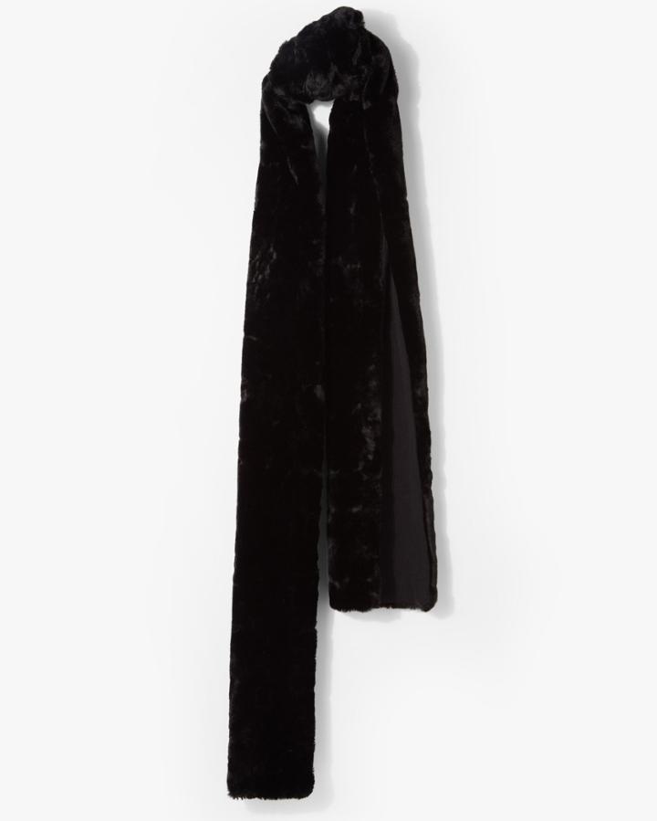 7 For All Mankind Women's Donnie Charm Donnie Faux Fur Scarf In Black