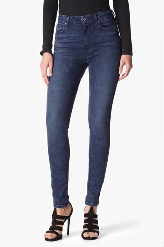 7 For All Mankind The High Waist Skinny In Crushed Blue Black