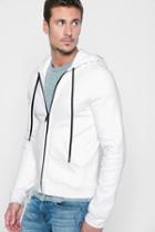 7 For All Mankind Zip Through Hoodie In White