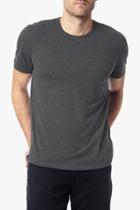 7 For All Mankind Short Sleeve Raw Pocket Crew In Heather Charcoal