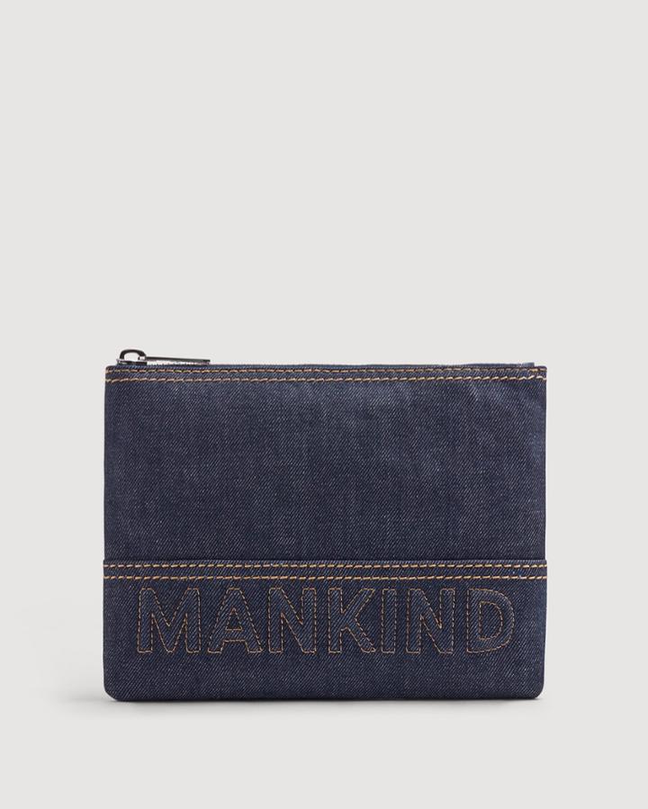 7 For All Mankind Small Mankind Clutch In Denim