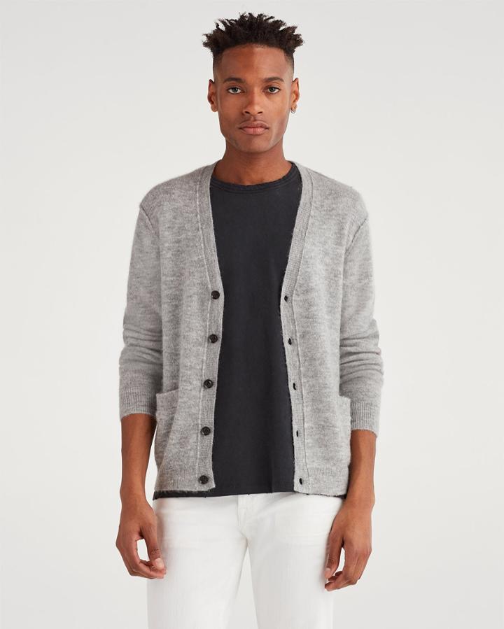 7 For All Mankind Men's Edgecliff Cardigan In Light Heather