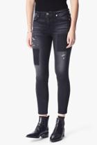 7 For All Mankind The Ankle Skinny With Clean Patches In Black Shadow