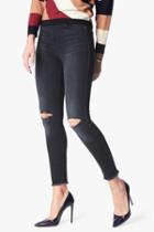 7 For All Mankind High Waisted Ankle Skinny With Released Hem In Ashford Black