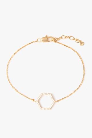 7 For All Mankind Hexagon Bracelet In Gold