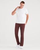 7 For All Mankind Total Twill The Straight With Clean Pocket In Blackened Burgundy