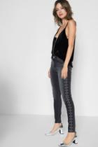7 For All Mankind Ankle Skinny With Studs In Vintage Noir