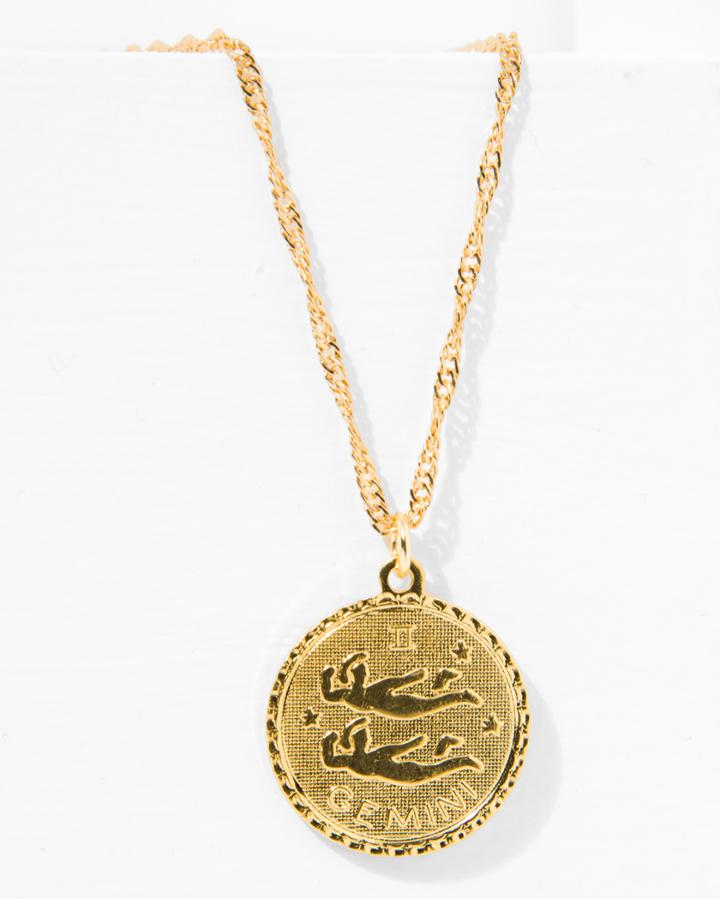 7 For All Mankind Cam Gemini Necklace In Gold