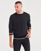 7 For All Mankind Micro Jacquard Sweater In Black Heather