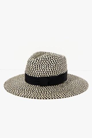 7 For All Mankind Joanna Hat In Black And Cream