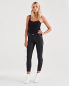 7 For All Mankind B(air) Ankle Skinny With Cut Off Hem In Black With Studs