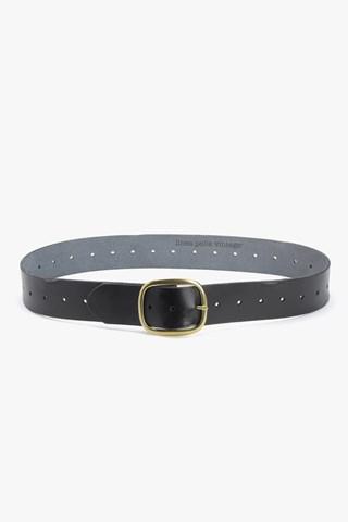 7 For All Mankind Linea Pelle Versatile Vintage Bar Belt In Black