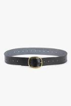 7 For All Mankind Linea Pelle Versatile Vintage Bar Belt In Black