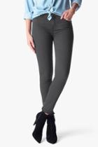7 For All Mankind The Ankle Skinny In Charcoal Riche Sateen