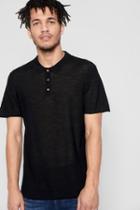 7 For All Mankind Short Sleeve Sweater Polo In Black