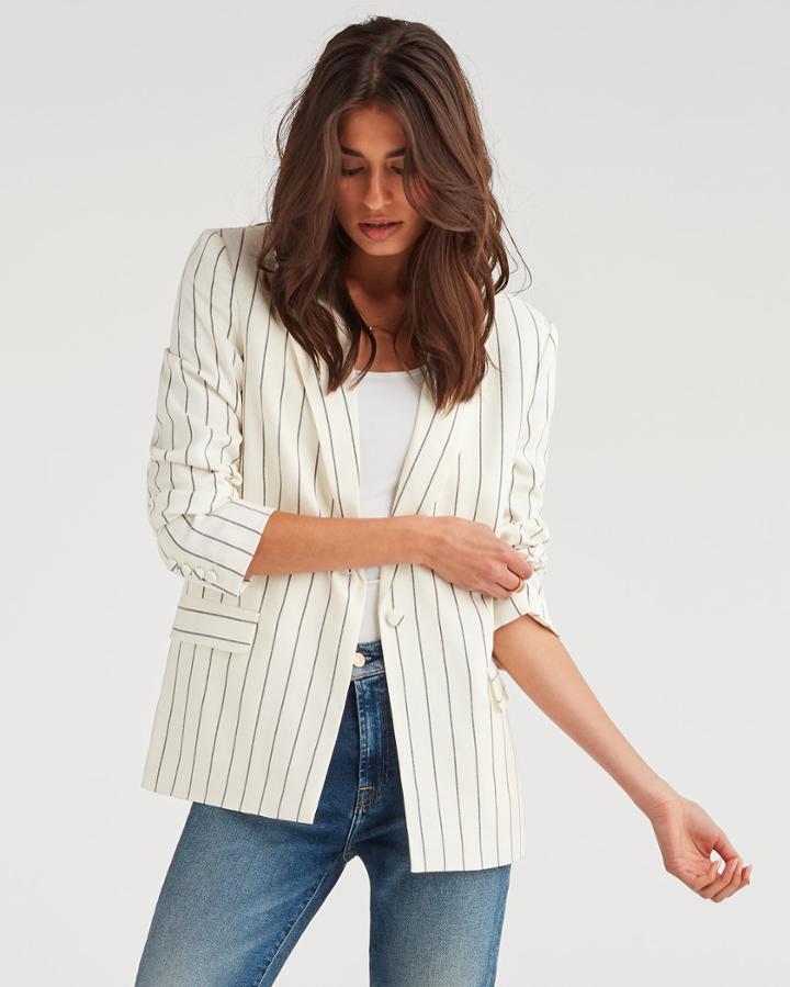 7 For All Mankind Women's Boyfriend Blazer In Miroglio Stripe