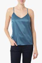 7 For All Mankind Cami Racertank In Dark Teal