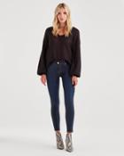 7 For All Mankind B(air) Denim Ankle Skinny In Coated Washed Indigo