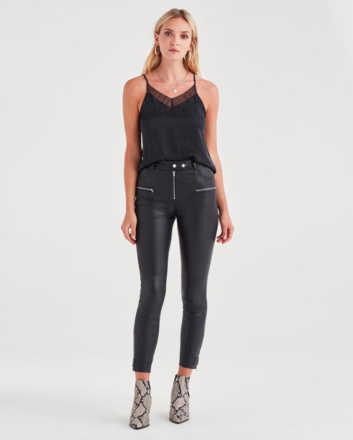 7 For All Mankind Biker Pant In Black