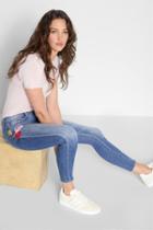 7 For All Mankind The Ankle Skinny In Rose Garden Embroidery