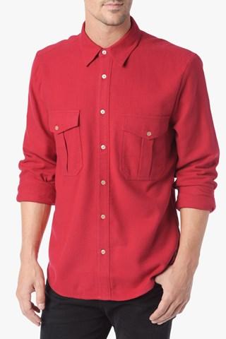 7 For All Mankind Worker Shirt In Red