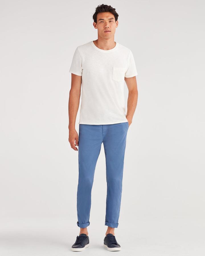 7 For All Mankind Men's The Sunset Slim Chino In Steel Blue