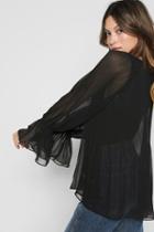 7 For All Mankind Pleated Top In Black