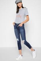 7 For All Mankind Ankle Skinny With Destroy And Step Hem In Midnight Desert