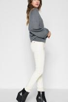 7 For All Mankind B(air) Color Ankle Skinny With Faux Pockets In Pearl