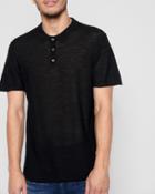 7 For All Mankind Men's Short Sleeve Sweater Polo In Black
