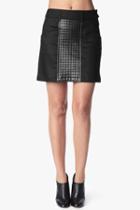 7 For All Mankind A-line Skirt With Quilted Leather Panel In Black