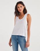 7 For All Mankind Women's Scoop Neck Tank In Optic White