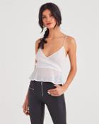 7 For All Mankind Wrap Front Cami In Silver