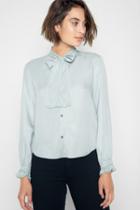 7 For All Mankind Bow Tie Denim Shirt In Sunrise Blue