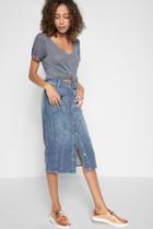 7 For All Mankind Button Front Skirt In Rockaway Beach 2