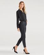 7 For All Mankind Women's Luxe Vintage High Waist Ankle Skinny With Snake Piping In Moon Shadow
