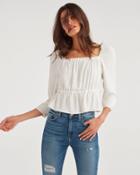 7 For All Mankind Women's Square Neck Top In Chalk