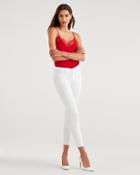 7 For All Mankind Women's The Skinny Crop In Silver White