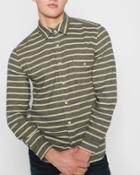 7 For All Mankind Men's Long Sleeve Stripe Flannel Shirt In Rock Stripe