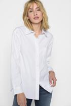 7 For All Mankind High Low Tie Front Shirt In Soft White