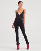 7 For All Mankind B(air) Denim Ankle Skinny With Organza Hem In Black