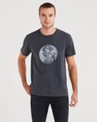 7 For All Mankind Short Sleeve Flocked Moon Tee In Old Black