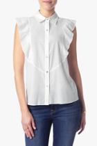 7 For All Mankind Sleeveless Ruffle Front Shirt