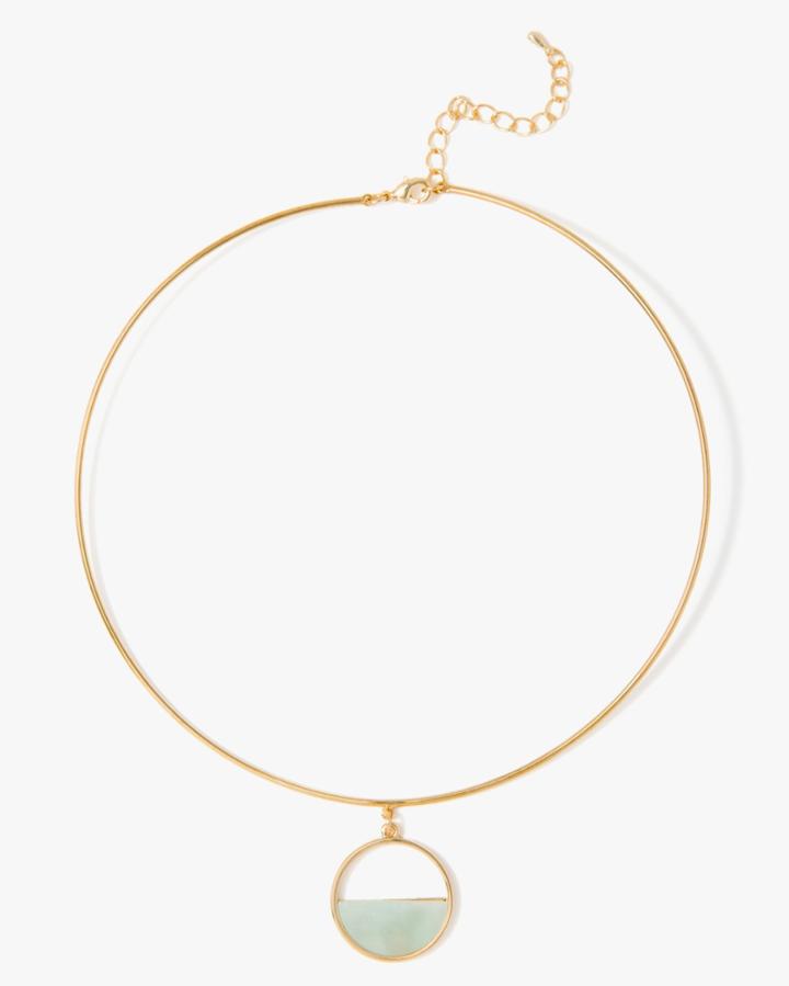 7 For All Mankind Women's Wanderlust + Co Semi Circle Choker In Mint And Gold