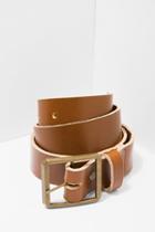 7 For All Mankind Port Cole Leather Belt In Saddle Brown