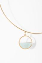 7 For All Mankind Semi Circle Choker In Mint And Gold
